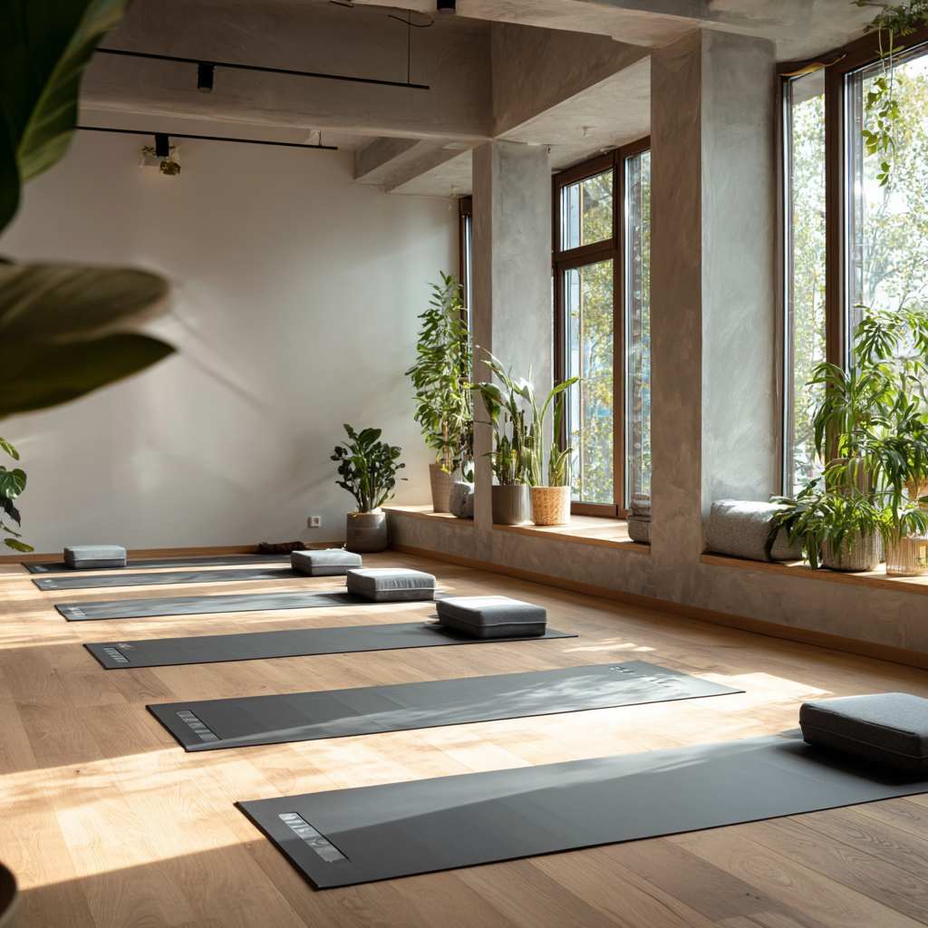 Жена практикуваща йога на залез