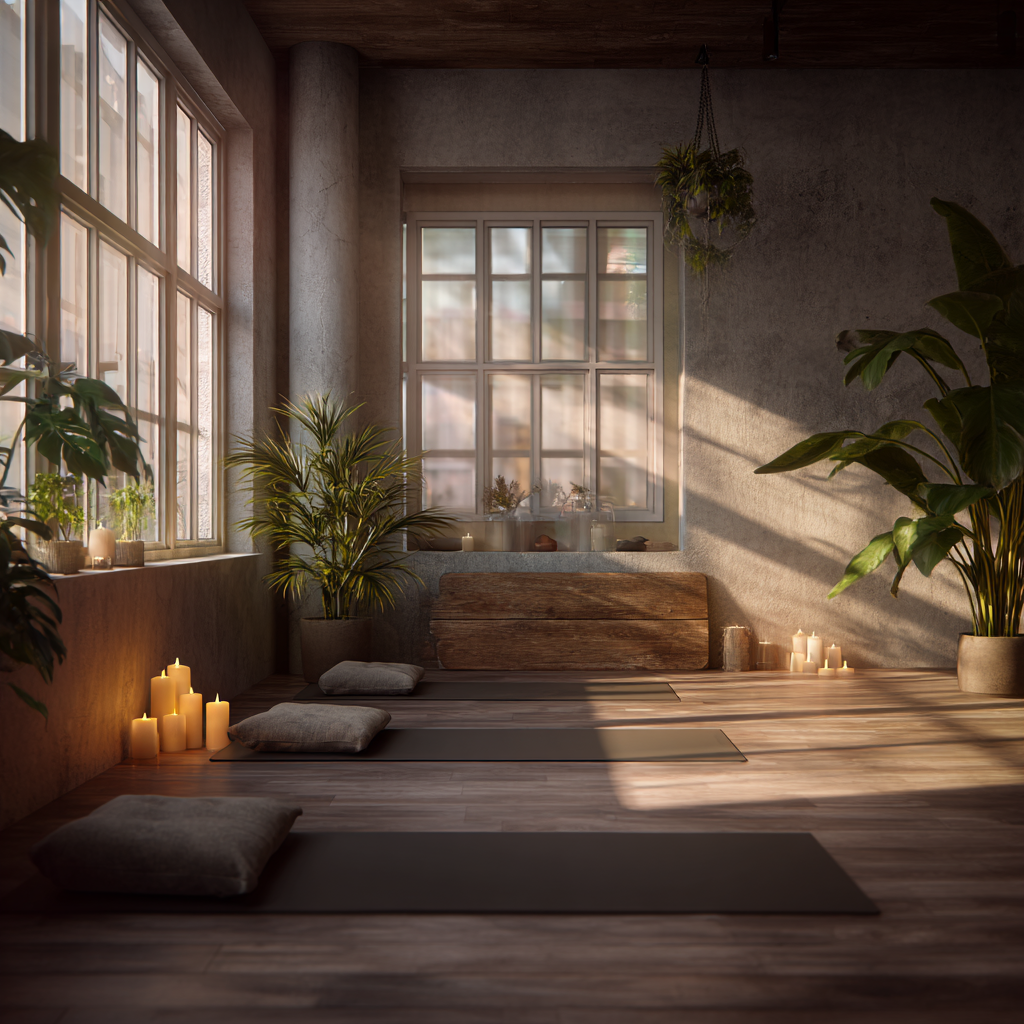 Група хора практикуващи йога заедно